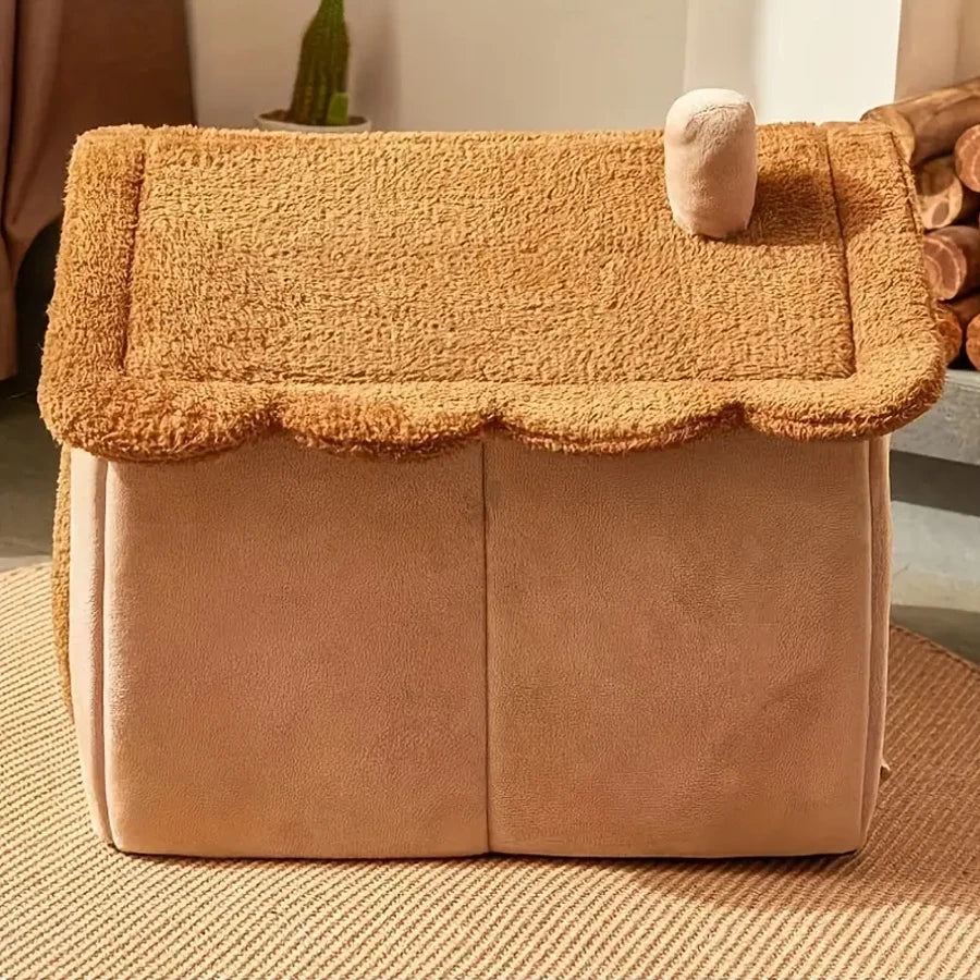 Casa plegable para mascotas, para dormir, de invierno, extraíble y lavable, para gatos, cueva para cachorros, sofá, cama para perros pequeños y gatos medianos.