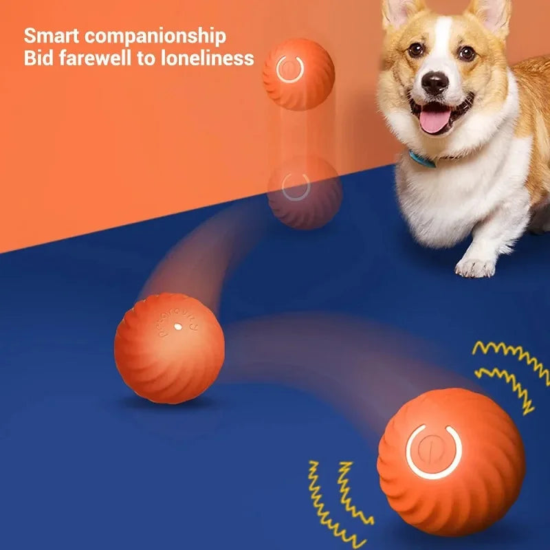 Pelota de juguete para perros automática, con movimiento, rebote y rodadura, USB, juguete interactivo inteligente para cachorros, pelota masticable para perros