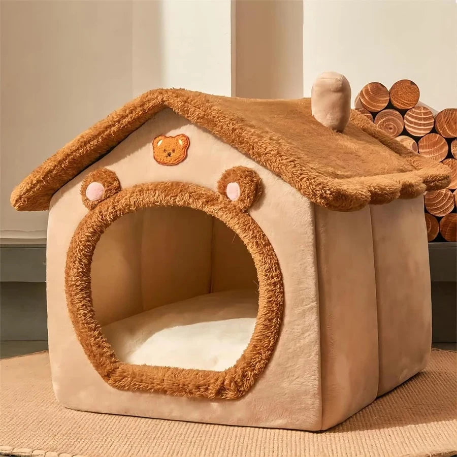 Casa plegable para mascotas, para dormir, de invierno, extraíble y lavable, para gatos, cueva para cachorros, sofá, cama para perros pequeños y gatos medianos.