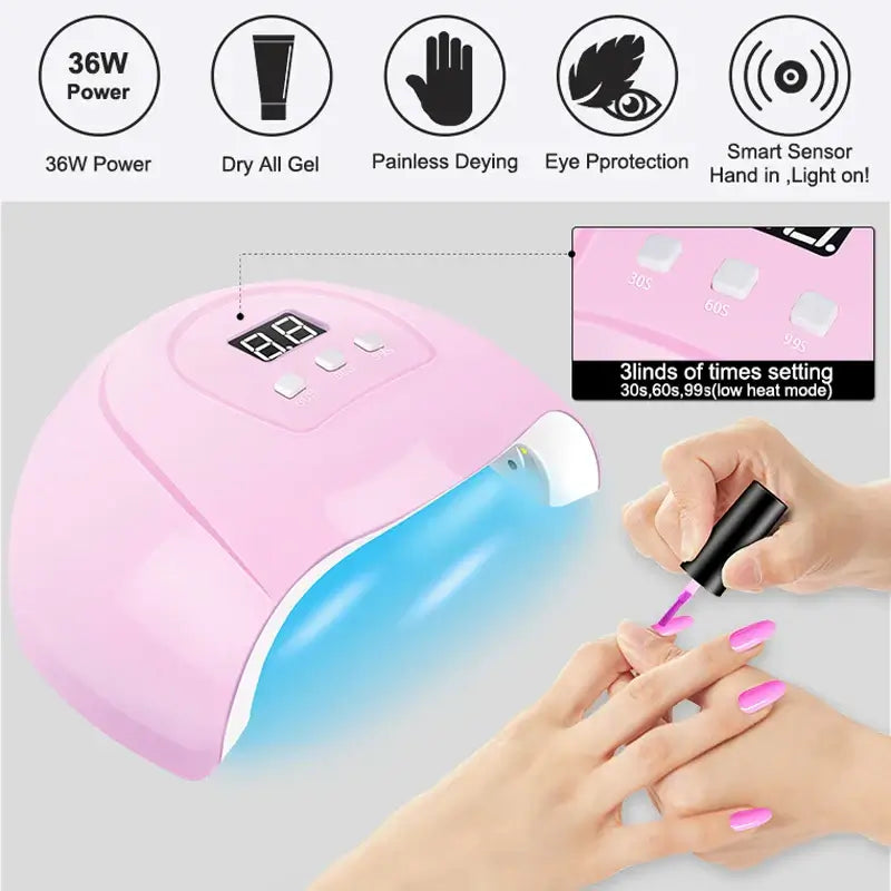 kit de uñas en gel con lámpara UV
