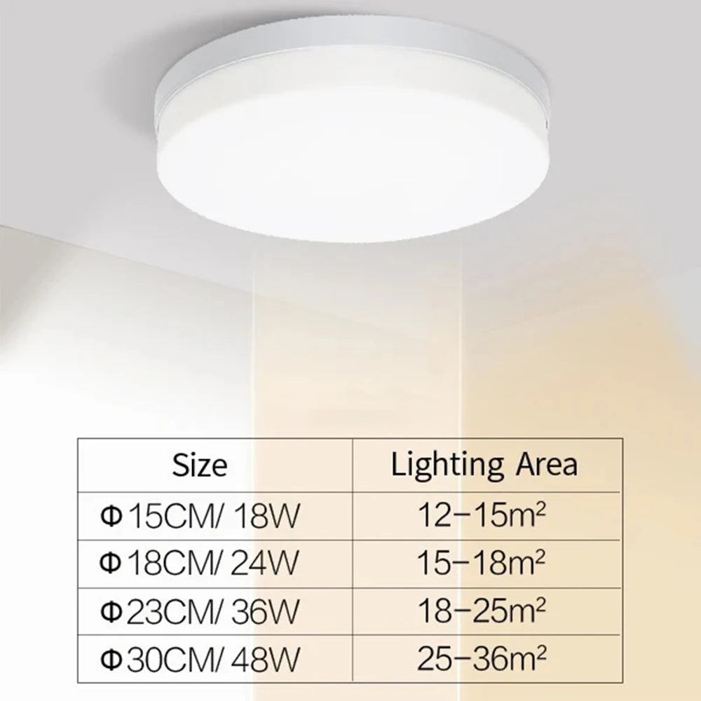 Lámpara de techo LED redonda ultrafina IRALAN para dormitorio, luz blanca neutra, blanca fría, blanca cálida, 48 W, 36 W, 24 W y 18 W.