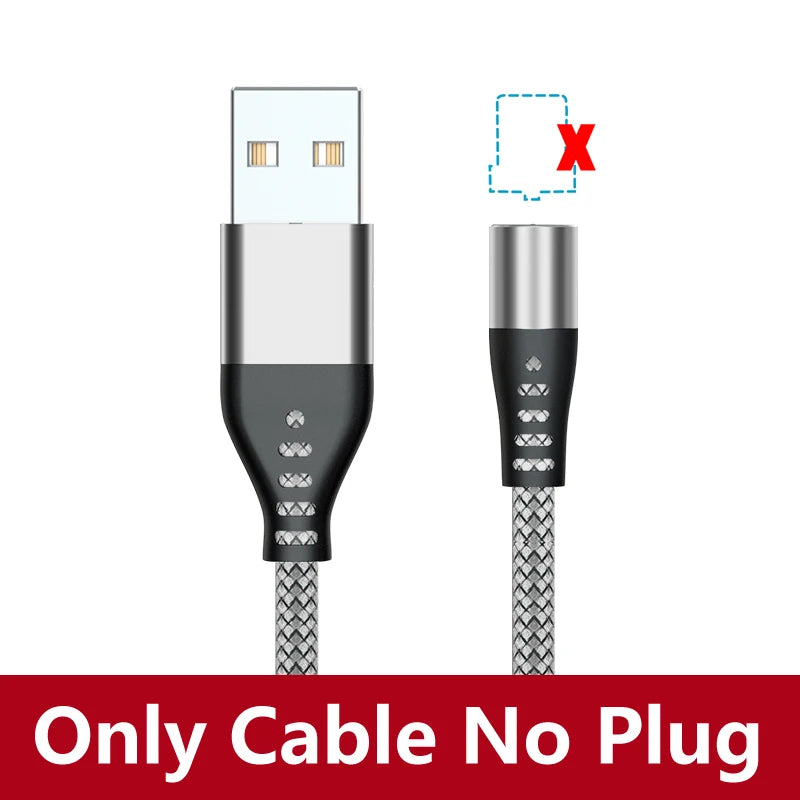 Cable de carga USB magnético AUFU LED, cable USB tipo C para teléfono, cargador magnético para teléfono, micro USB para iPhone 11, 12 Pro Max y Xiaomi