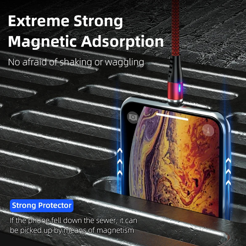 Cable de carga USB magnético AUFU LED, cable USB tipo C para teléfono, cargador magnético para teléfono, micro USB para iPhone 11, 12 Pro Max y Xiaomi