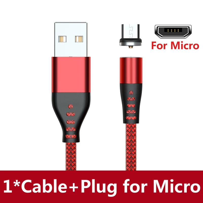 Cable de carga USB magnético AUFU LED, cable USB tipo C para teléfono, cargador magnético para teléfono, micro USB para iPhone 11, 12 Pro Max y Xiaomi