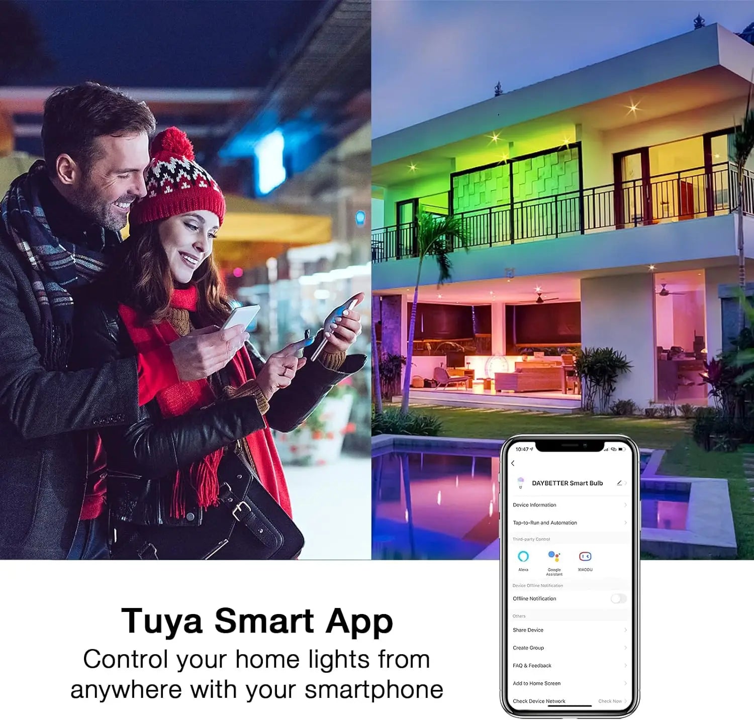 Bombilla LED inteligente de 60 W, reemplaza A19/A60, se conecta a WiFi, se controla con voz o aplicación, se activa con Motion Matter.