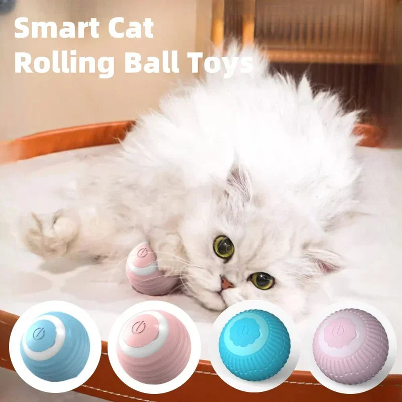 Pelota rodante inteligente para gatos, recargable, con movimiento automático, para jugar en interiores de forma interactiva.