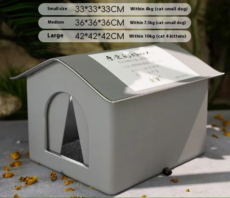 Casa impermeable para gatos callejeros, casas para gatos salvajes al aire libre, tienda de campaña cerrada para mascotas, casa para mascotas resistente al frío, cálida para el invierno en exteriores