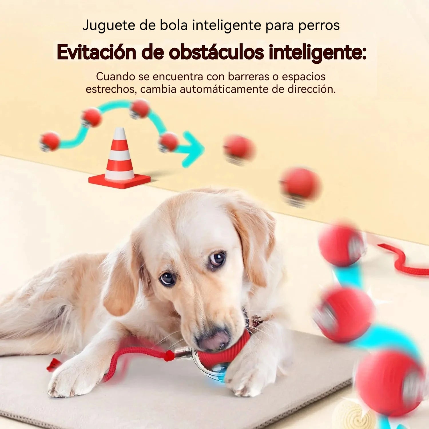 Pelota interactiva para perros, automática y recargable, juguete interactivo inteligente para cachorros.