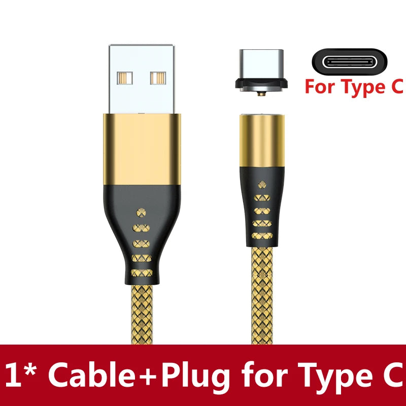 Cable de carga USB magnético AUFU LED, cable USB tipo C para teléfono, cargador magnético para teléfono, micro USB para iPhone 11, 12 Pro Max y Xiaomi