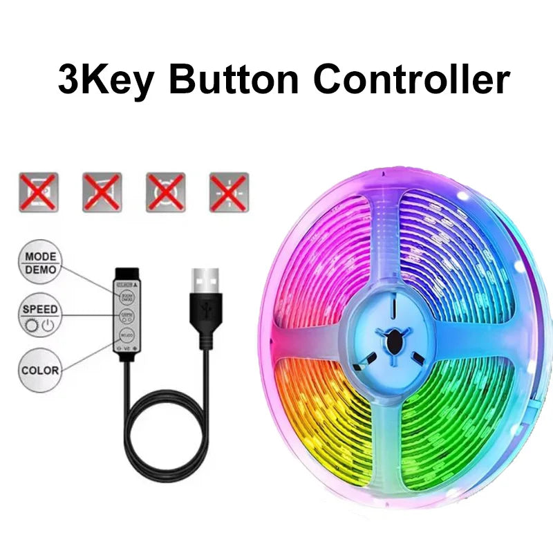 Tira de luces LED RGB con WiFi para sincronizar música en la habitación, 10 m, 20 m y 30 m, flexible, ideal para dormitorio, juegos, decoración, retroiluminación de TV.