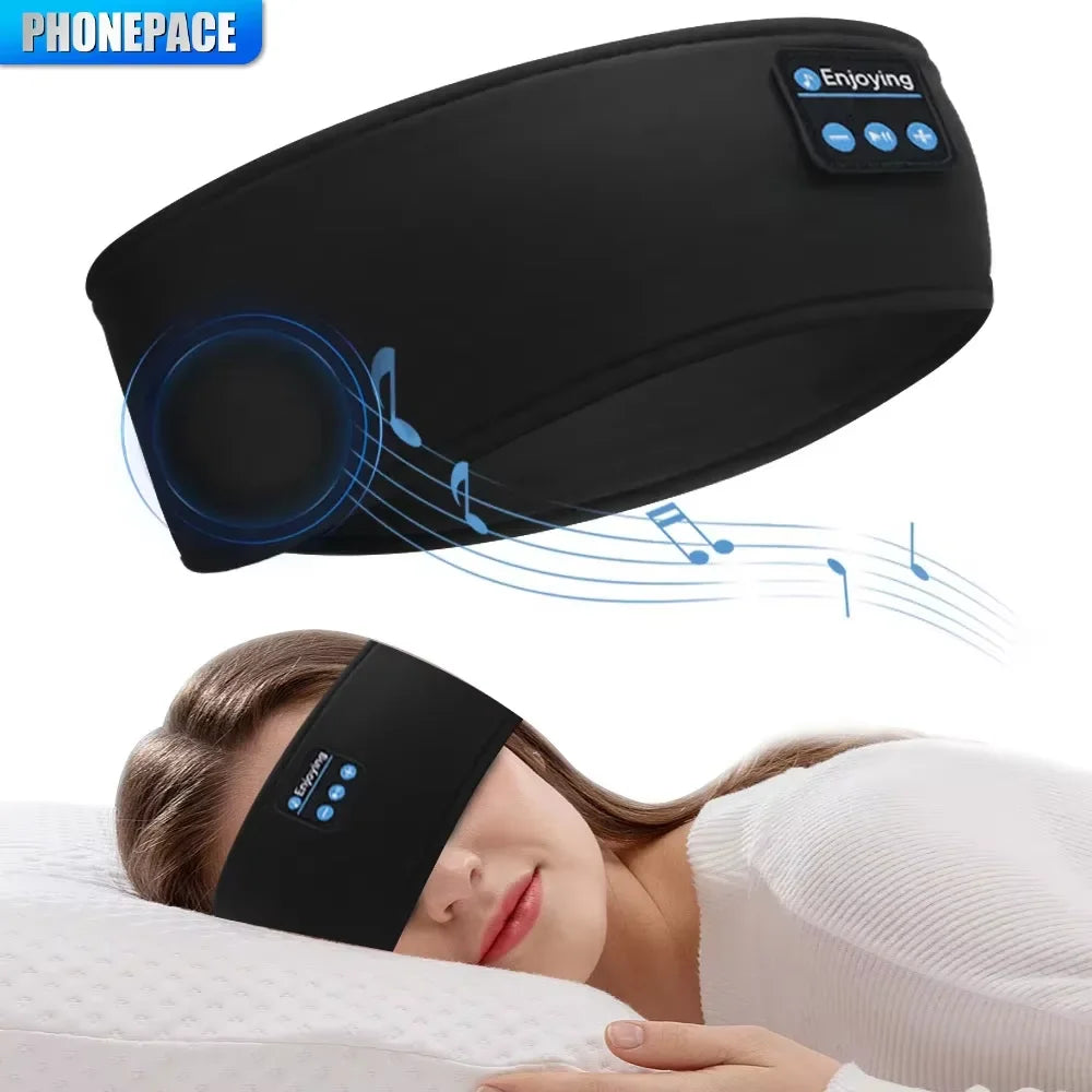 Auriculares Bluetooth deportivos para dormir, diadema elástica inalámbrica, máscara para los ojos con música, diadema con auriculares Bluetooth inalámbricos